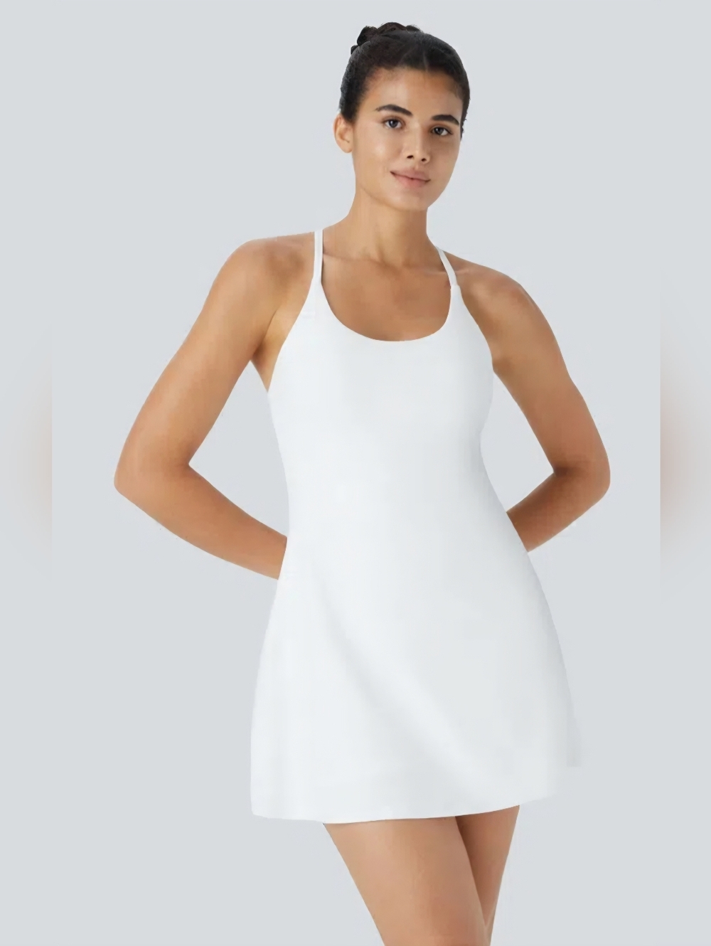 Halara Medium SoftlyZero Plush Active Dress-Easy Peezy Athletic Dress White. NWT
